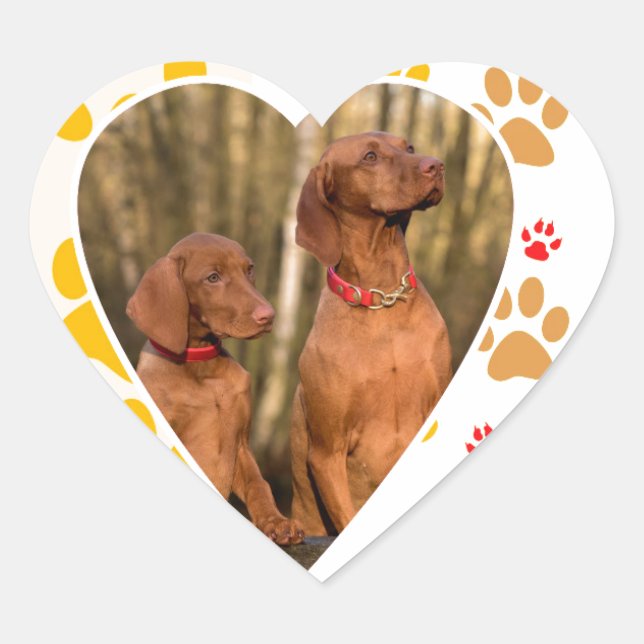 Sticker Cœur Chocolat Labrador Retriever Coeurs de chien Emprei (Devant)
