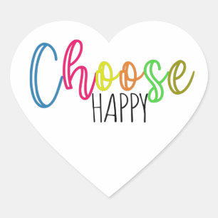 Sticker Cœur Choisir heureux
