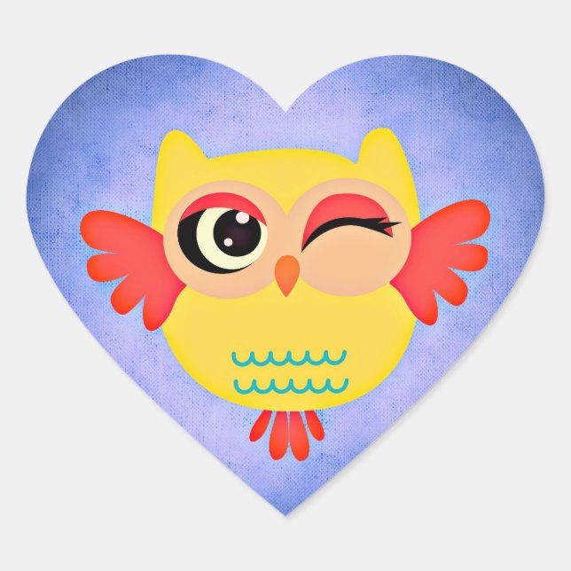 Sticker Cœur Chouette mignonne (Devant)