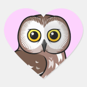 Sticker Cœur Chouette nordique Birdorable