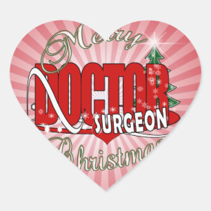 STICKER CŒUR CHRISTMAS CHIRURGIEN DOCTEUR
