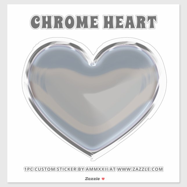 Sticker Coeur Chrome argent (Feuille)