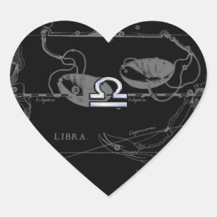Sticker Cœur Chrome Argent comme Libra Zodiac Connexion Heveliu
