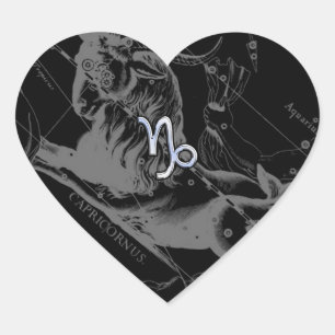 Sticker Cœur Chrome comme Capricorn Zodiac Connexion Hevelius 1
