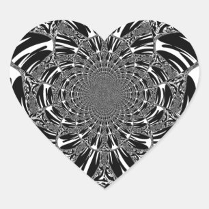 Sticker Cœur Circulaire Zebra Kaleidoscope Art