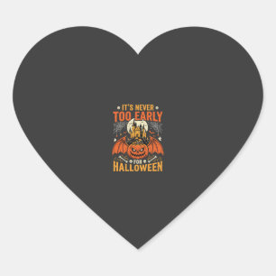 Sticker Cœur Citrouille d'Halloween Jamais Trop Tôt Château Gra