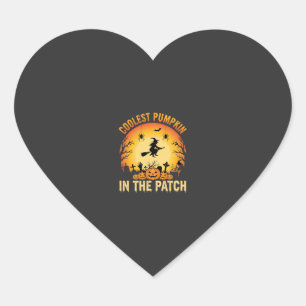 Sticker Cœur Citrouille la plus cool d'Halloween dans le patch 
