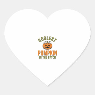 Sticker Cœur Citrouille la plus cool du patch Halloween vintage