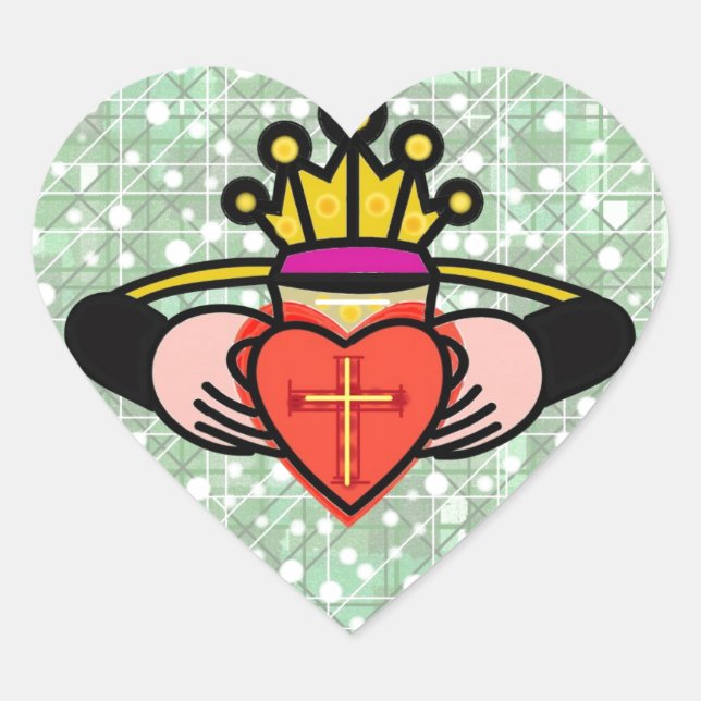 Sticker Cœur Claddagh. (Devant)