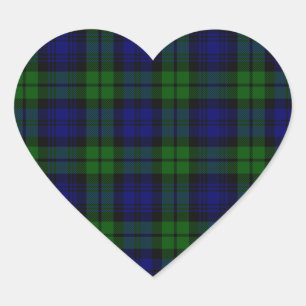 Sticker Cœur Clan Blackwatch tartan Campbell