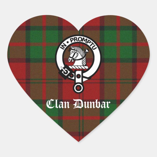 Sticker Cœur Clan Dunbar Tartan & Crest Badge (Devant)