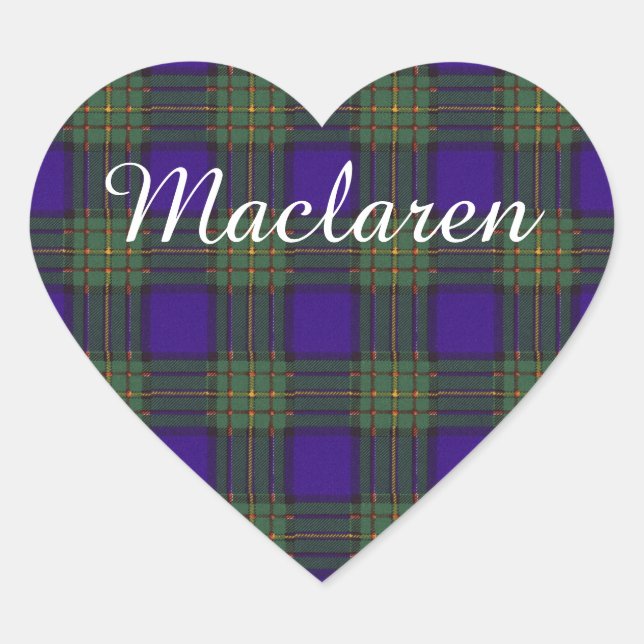 Sticker Cœur Clan Maclaren Plaid Scottish tartan (Devant)