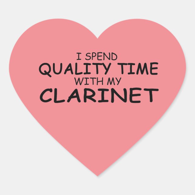 Sticker Coeur Clarinet Temps Qualité (Devant)