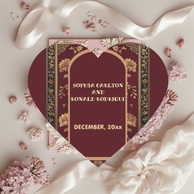 Sticker Cœur Classic Christmas Chinoiserie Traditional  Wedding (Classic Christmas Chinoiserie Traditional Wedding Heart Sticker)