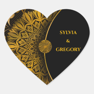 Sticker Cœur Classique mandala classique élégant mariage de lux