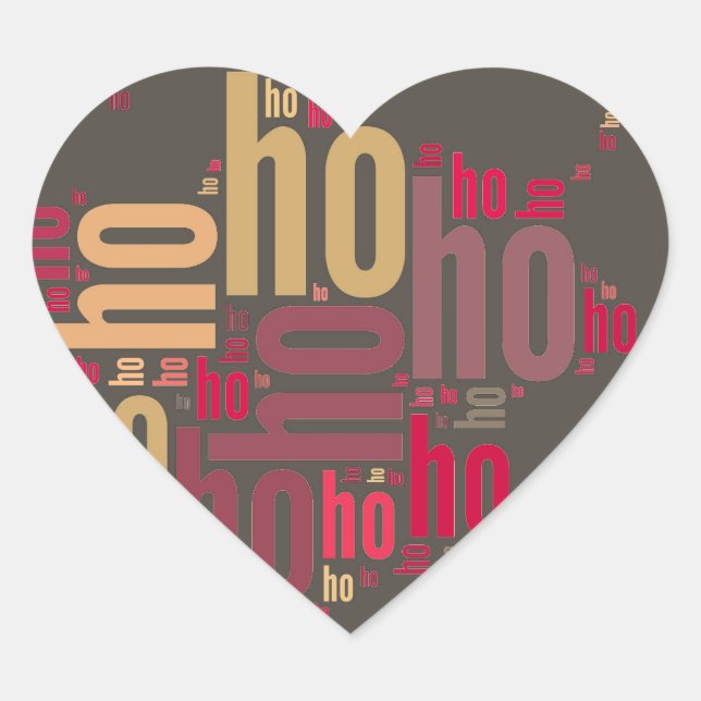 Sticker Cœur Claus mot du Père Noël Ho Ho Ho (Devant)