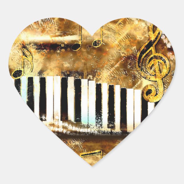 Sticker Cœur Clavier d'or (Devant)
