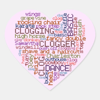 Sticker Cœur Clogger Clogging Word Art