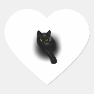 Sticker Cœur Clous de dépôt de chats noirs