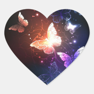 Sticker Cœur Clowing Night Butterflies