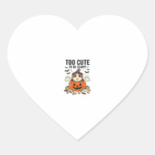 Sticker Cœur Cochon d'Inde d'Halloween trop mignon pour être ef