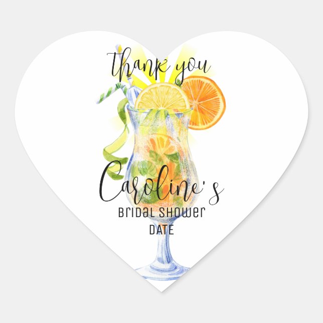 Sticker Cœur Cocktail Aperol Spritz Fête des mariées de style i (Devant)