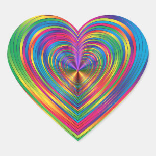 Sticker Cœur Coeur arc-en-ciel