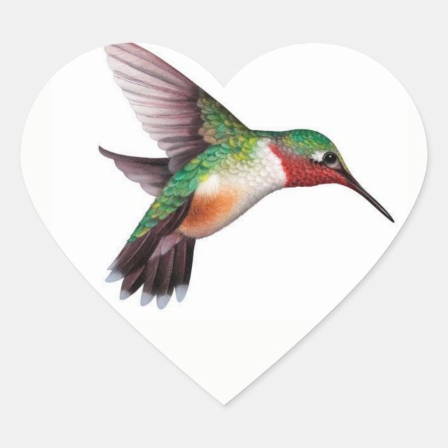 Sticker Coeur Coeur Coeur Colibri (Devant)