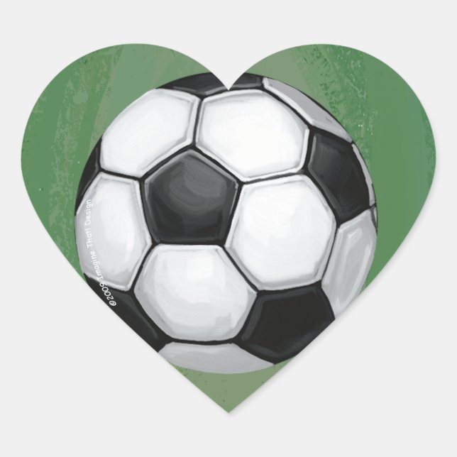 Sticker Cœur Coeur d'art de bal de football (Devant)