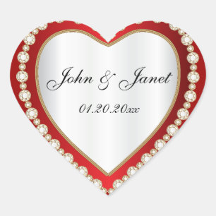 Sticker Cœur Coeur de bijoux en diamant blanc profond