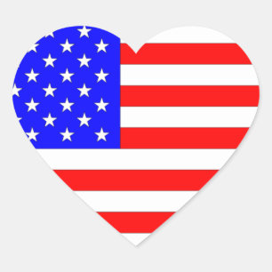 STICKER CŒUR COEUR DE DRAPEAU AMÉRICAIN