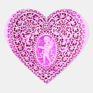 Sticker Cœur COEUR DE LAME CUPID, Violet rose Noir