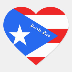 Sticker Cœur Cœur de Porto Rico, Drapeau patriotique de Porto R