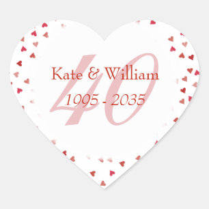Sticker Cœur Cœur de rubis pour 40 ans de mariage Confiture