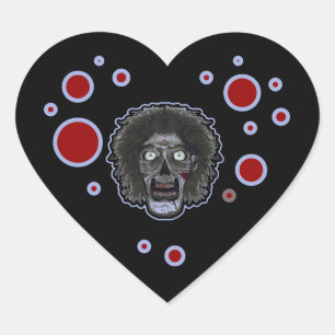 Sticker Cœur Cœur de Zombie Noir