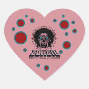 Sticker Cœur Cœur de zombie rose
