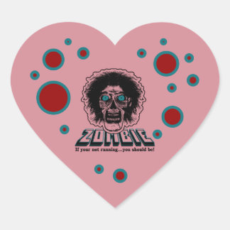 Sticker Cœur Cœur de zombie rose