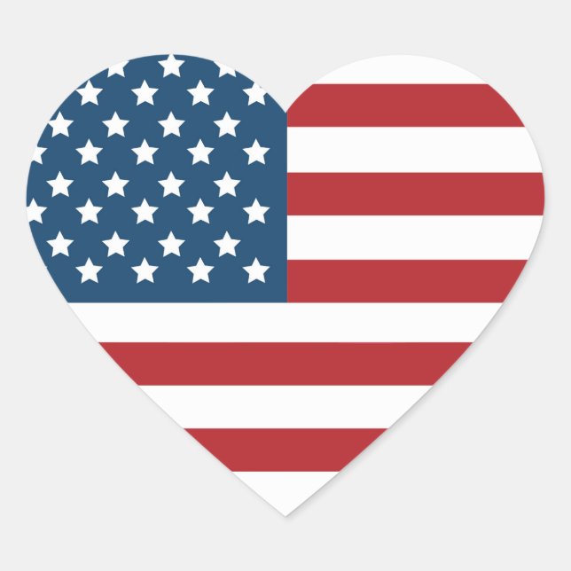 Sticker Cœur Coeur du drapeau américain (Devant)