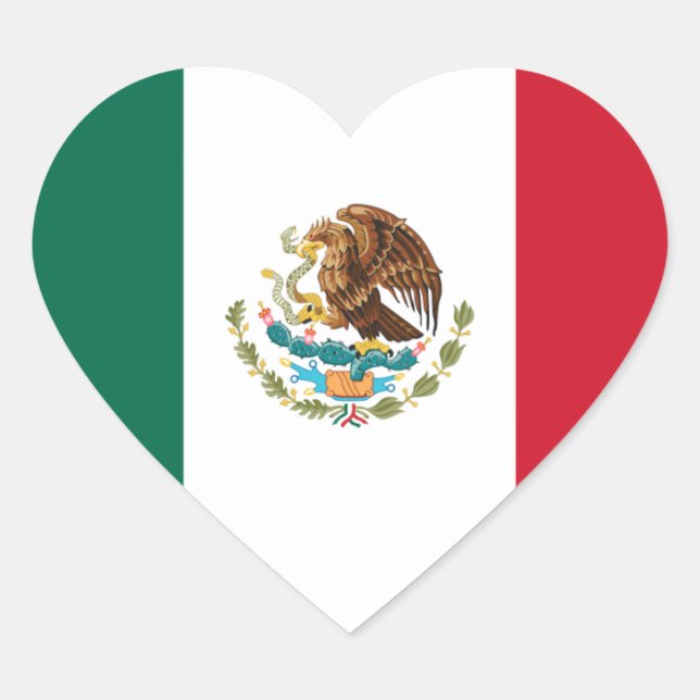 Sticker Cœur Coeur du drapeau mexicain (Devant)