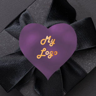 Sticker Cœur Coeur du logo de l'entreprise pourpre