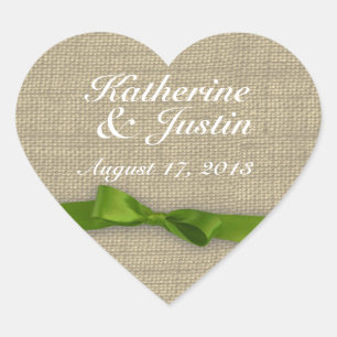 Sticker Cœur Coeur du ruban et du burlap