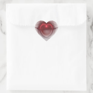 Sticker Cœur Coeur éclairé sur Arrière - plan blanc