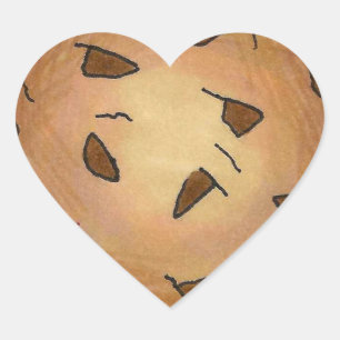 Sticker Cœur Coeur en forme de chocolat Chip Cookie Foodie