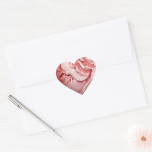 Sticker Cœur Coeur en marbre rose