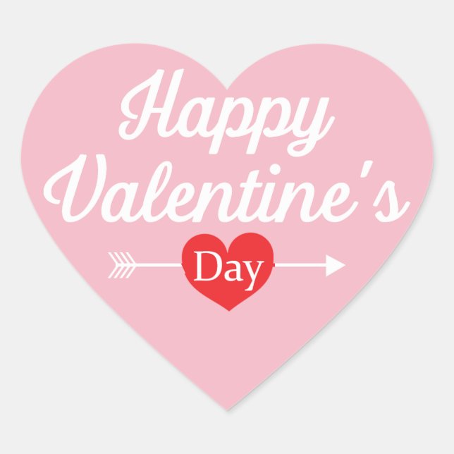 Sticker Cœur Coeur Heureuse Sainte-Valentin (Devant)