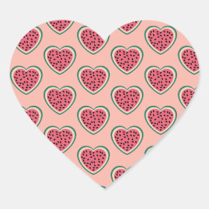 Sticker Cœur coeur mignon palestine pastèques colorées