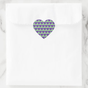 Sticker Cœur Coeur Parties scintillant verte