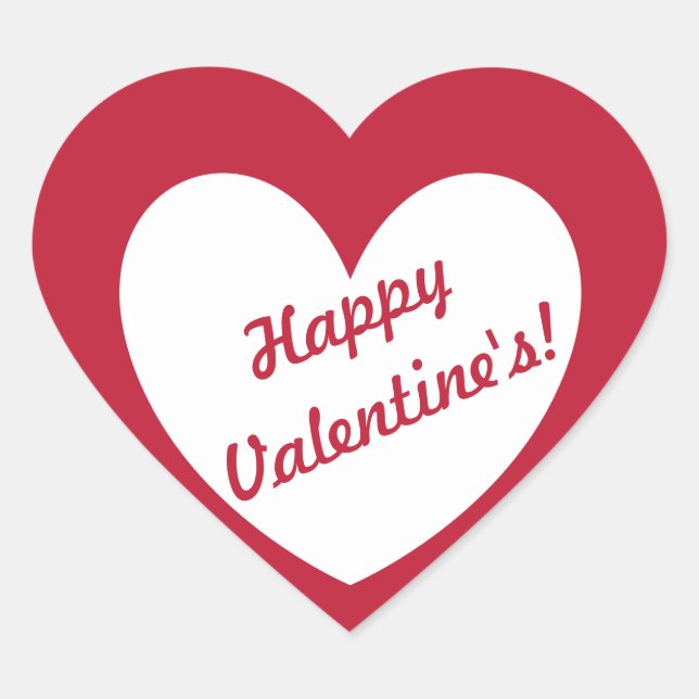 Sticker Cœur Coeur personnalisable "Bonne Saint Valentin" en ro (Devant)