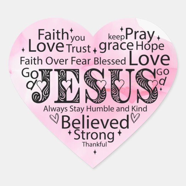 Sticker Cœur Coeur pour Jésus (Devant)