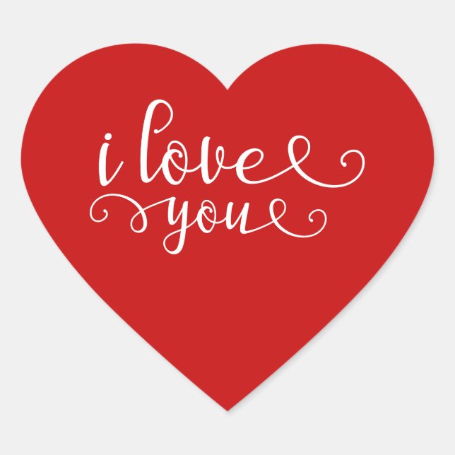 Sticker Cœur Coeur rouge Je t'aime Saint Valentin (Devant)